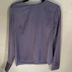 Banana Republic Navy Geometric Long-Sleeve Top